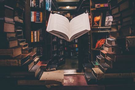 image of books in a circle