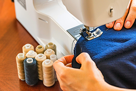 hands sewing