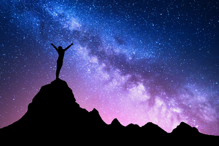 person looking at the stars