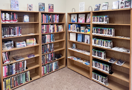 bookshelves at PCC