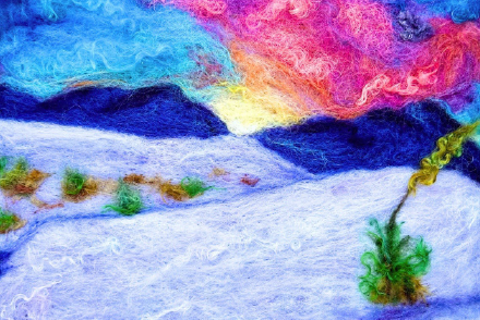 painting by sewell of mountains