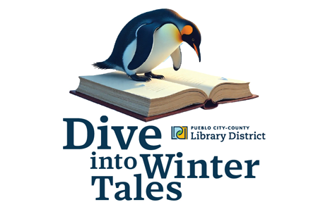 winter of reading logo with a penguin